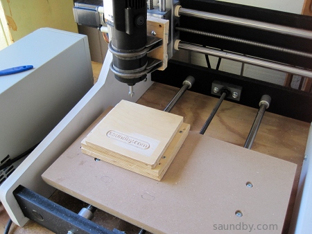 saundby.com logo cut using micrCarve A4 CNC router.