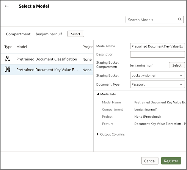 Extract key values with Oracle Analytics and OCI Document Understanding