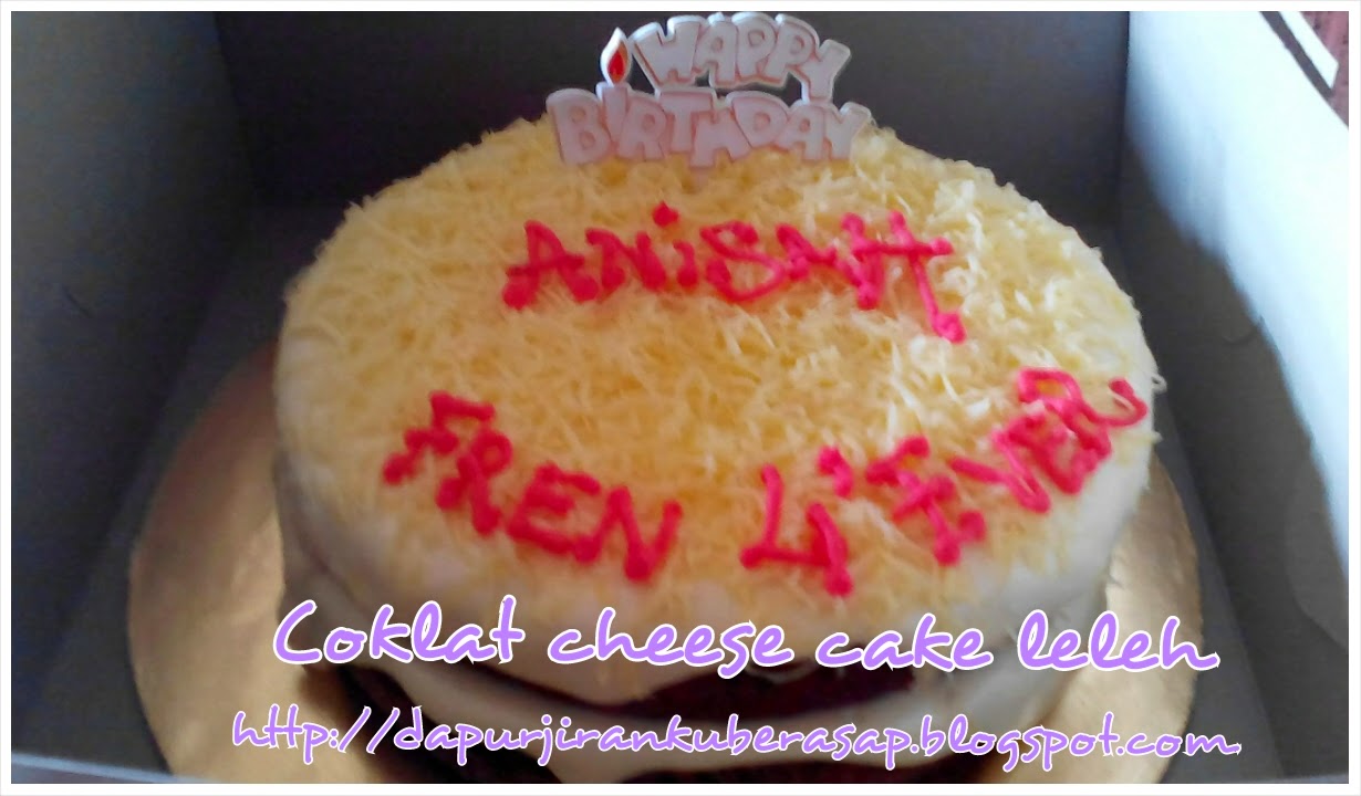 Sweet red cherry: Kek birthday: Kek Coklat Cheese Meleleh