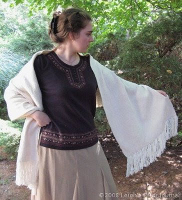 Plain weave slub shawl