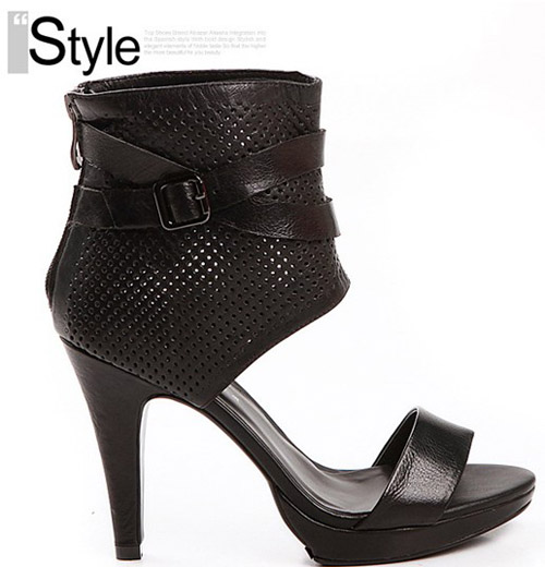 Fashion Collection: Leather high-top Roman sandals