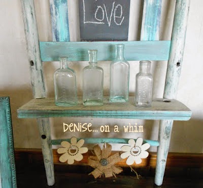 Chalkboard Shelf from an Upcycled Broken Chair from Denise on a Whim