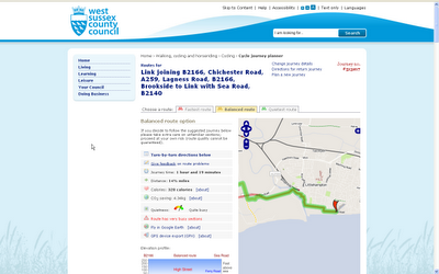 West Sussex County Council Open Cycle Journey Planner