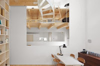 Hokkaido Vertical White House Design with More Loft and Platforms