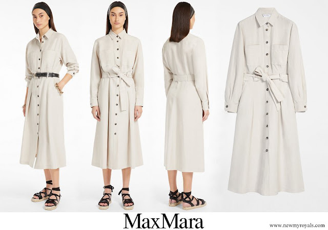 Crown Princess Mette-Marit wore MAX MARA linen and silk canvas dress