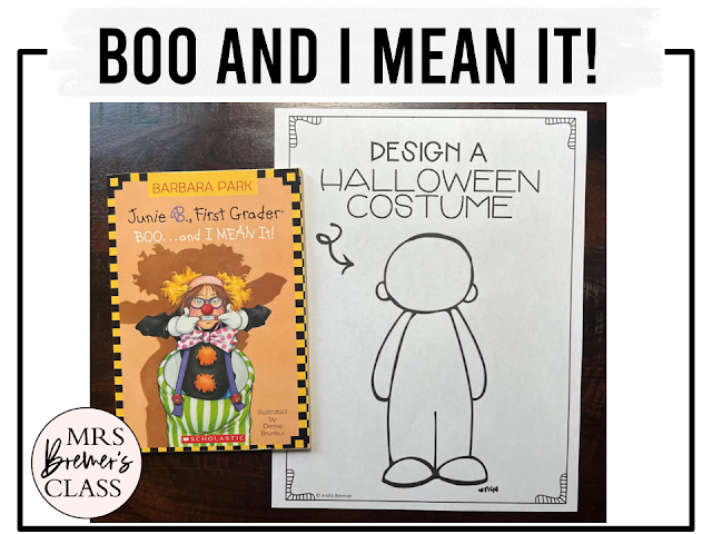 Junie B Jones Boo and I Mean It book activities unit with printables, literacy companion activities, and reading worksheets for First Grade and Second Grade