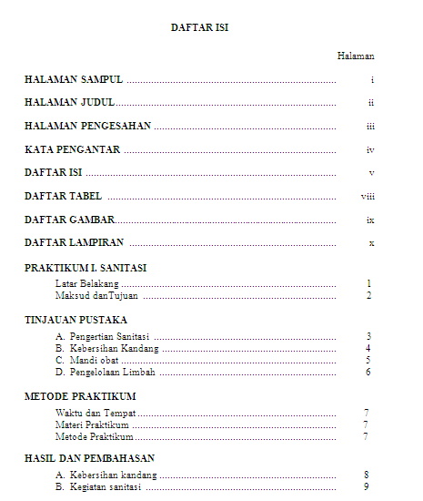 Contoh Daftar Isi Lengkap - Contoh 36