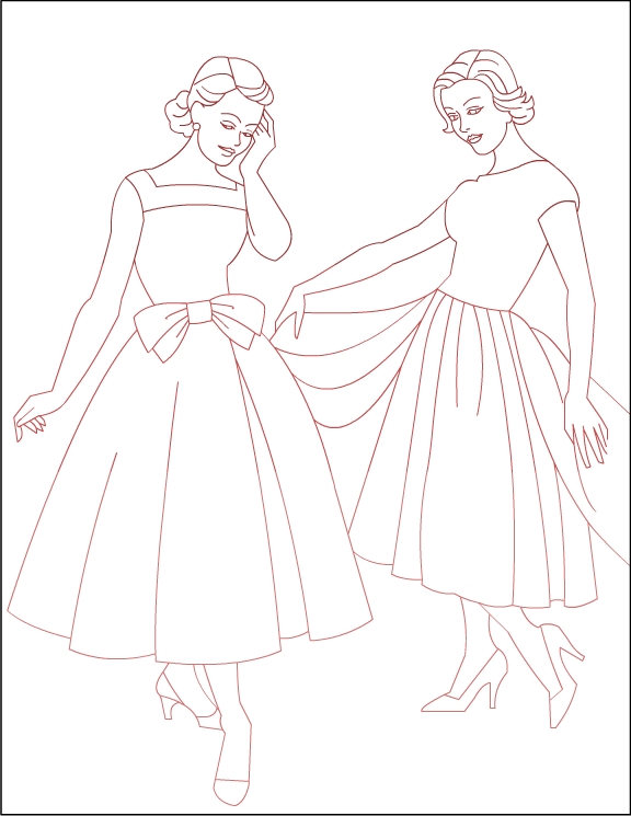 Vintage Fashion * Coloring pages title=