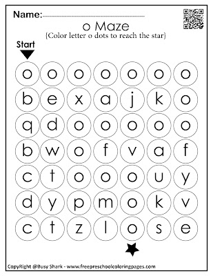 Letter O dot markers free preschool coloring pages ,learn alphabet ABC for toddlers