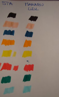comparaison couleur feutres aquarelle lidl marabu et feutres sta aliexpress