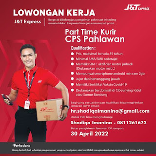 Lowongan Kerja Part Time Kurir di J&T Express Bandung