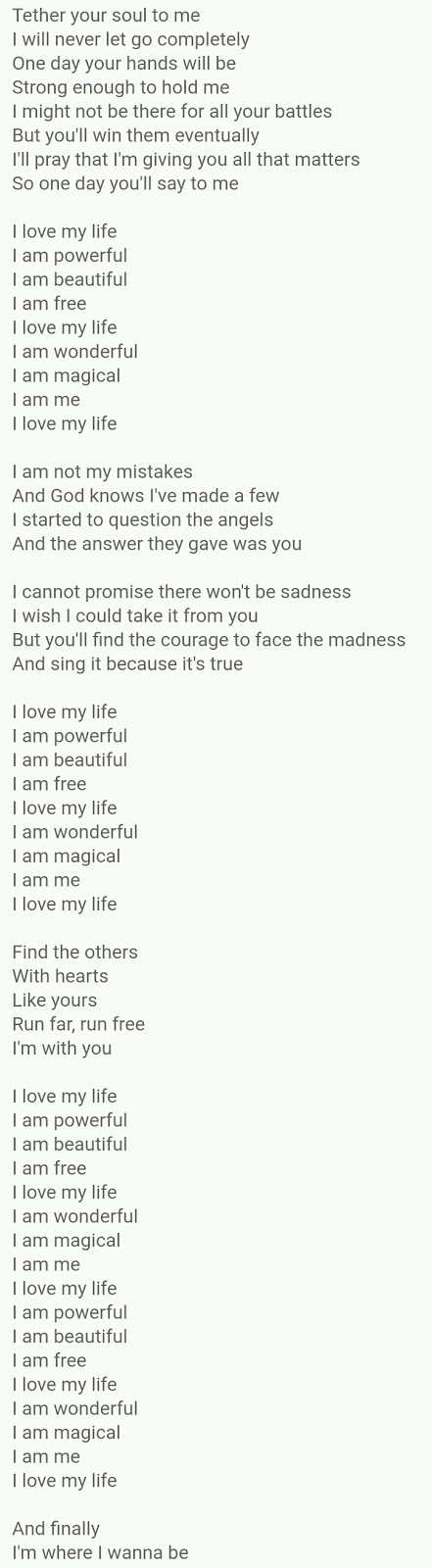 Song Lyrics Pict Robbie Williams Love My Life Lyrics
