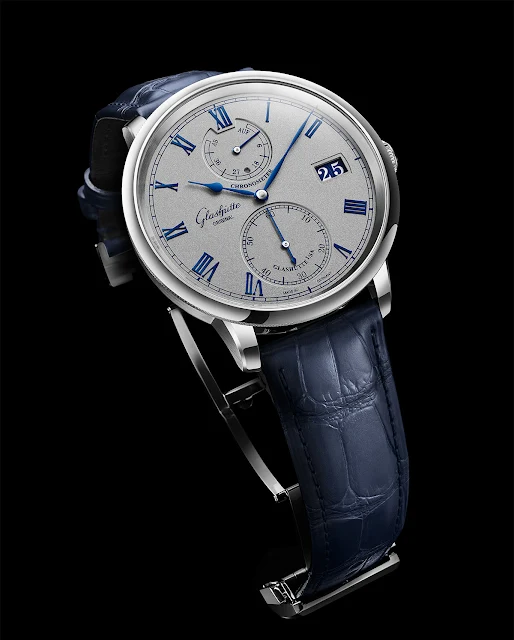 Glashütte Original Senator Chronometer silver-blue dial