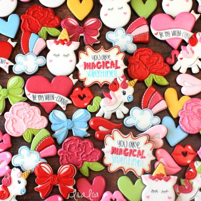 Exclusive Create Decorated Valentine Unicorn Sugar Cookies