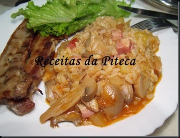 Arroz Bom Sucesso de cogumelos e bacon