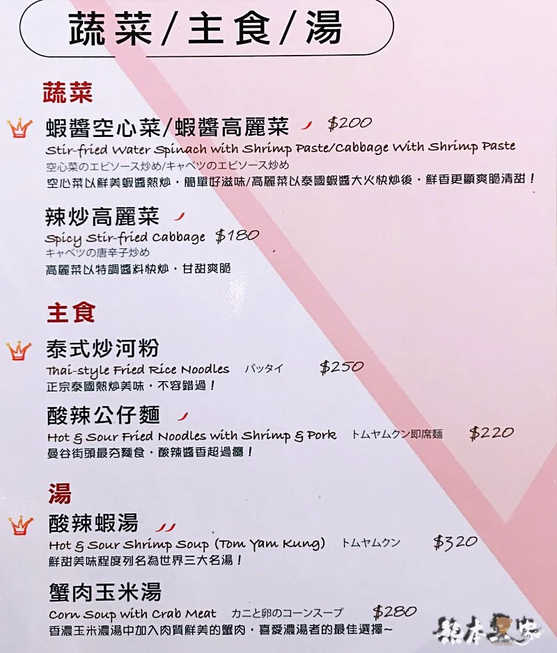 瓦城EXPRESS菜單menu｜放大清晰版詳細分類資訊