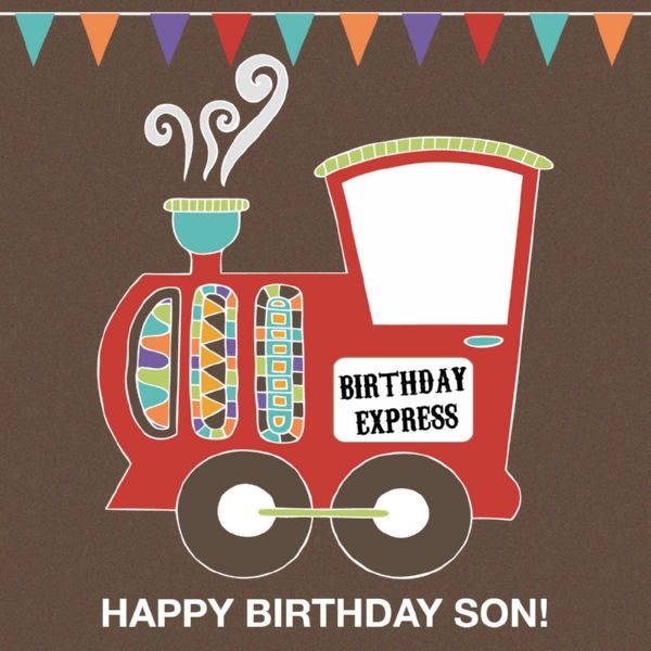 happy birthday son birthday train greeting card