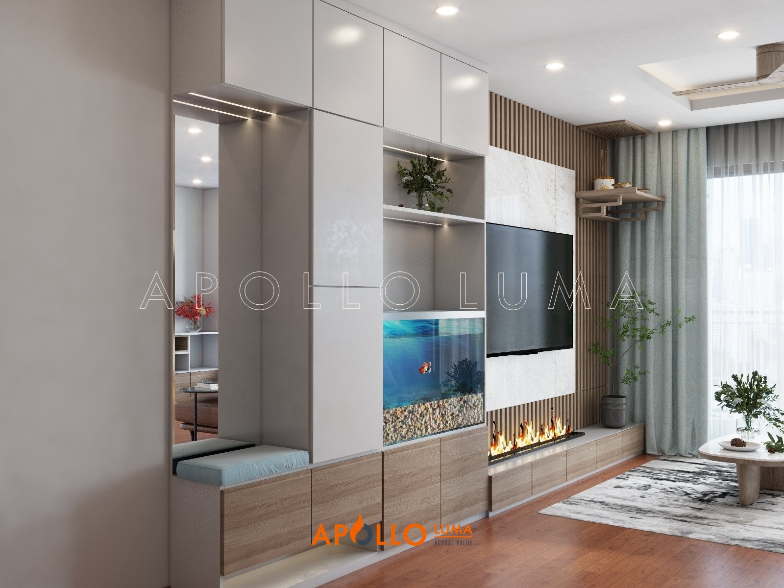 Giải pháp thiết kế nội thất căn hộ 2PN+1 tòa S2.15 Vinhomes Ocean Park