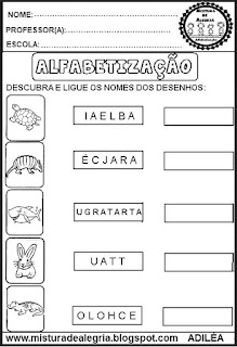 atividades de alfabetização, formação de palavras