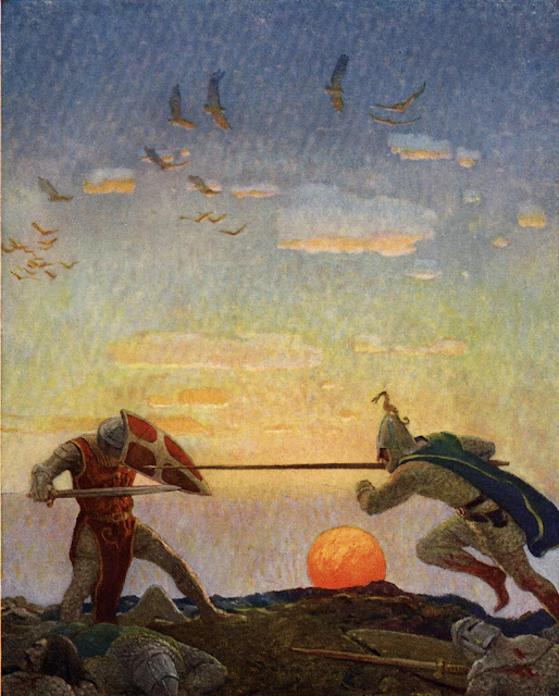 Смерть короля Артура и Мордреда в битве при Камланне
