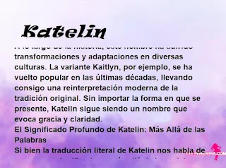 ▷ Significado del nombre Katelin (✔)