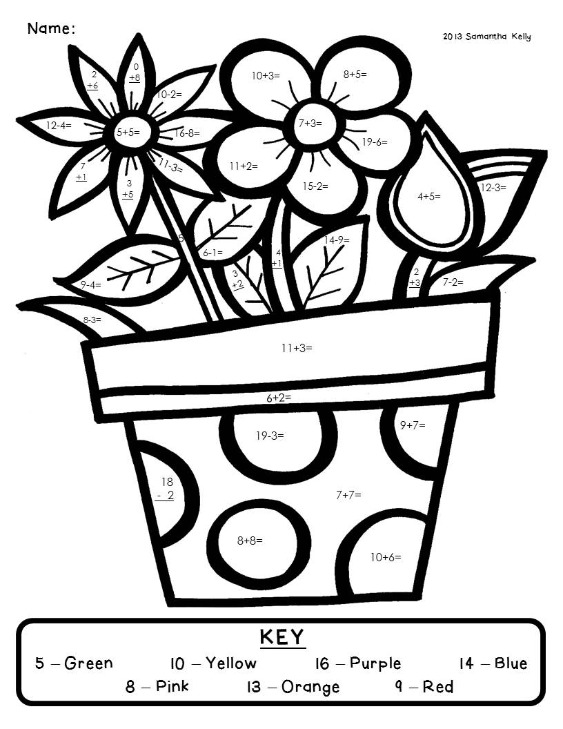 Addition Coloring Worksheets 5