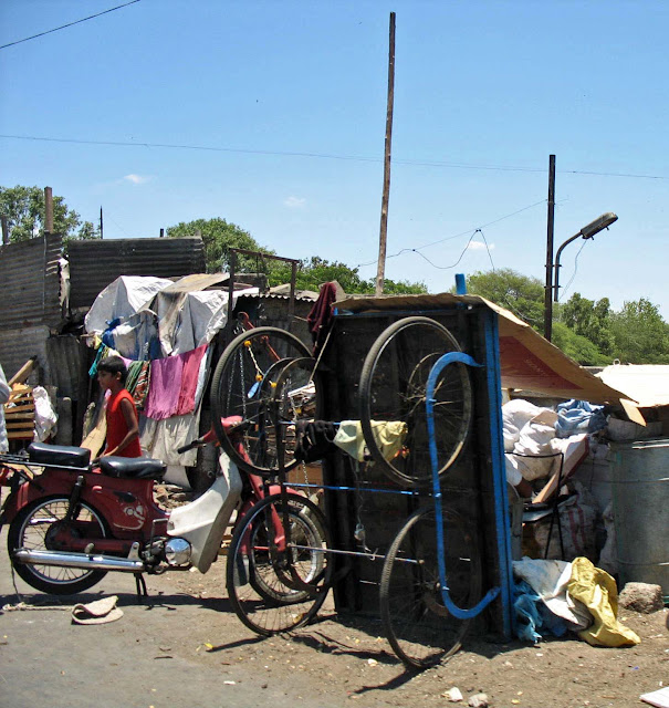 hand-cart on its side