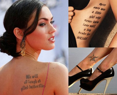 Favorite Celebrity Tattoo Design Megan Fox including an image of Marilyn