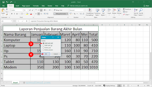 cara membuat tabel pada ms excel