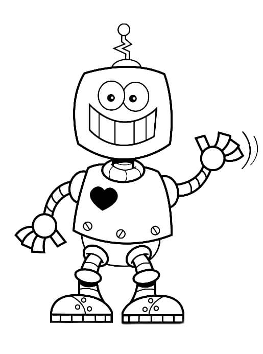 happy robot coloring
