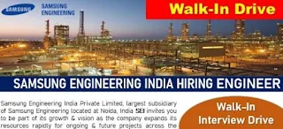 Samsung Engineering India Recruitment ITI, Diploma, B.E,  B. Tech Holders  | Walk-In Interview drive For Design Engineers