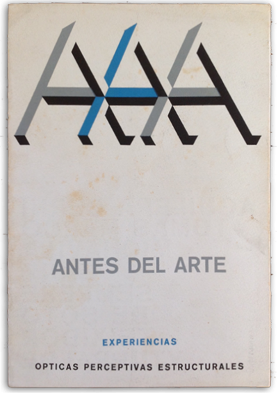 Portada del primer catálogo de la exposición de Antes del Arte, abril de 1968