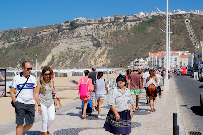 A tipical dressed woman in the beach