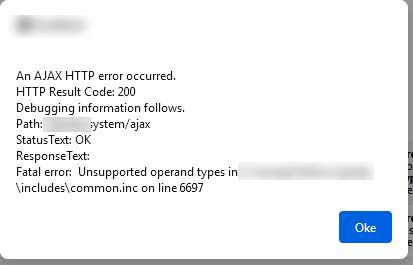 Drupal Ajax Error 200 Unsupported Operand common.inc