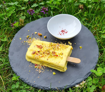 Safran-Pistazien-Eis (Kesar Pista Kulfi)