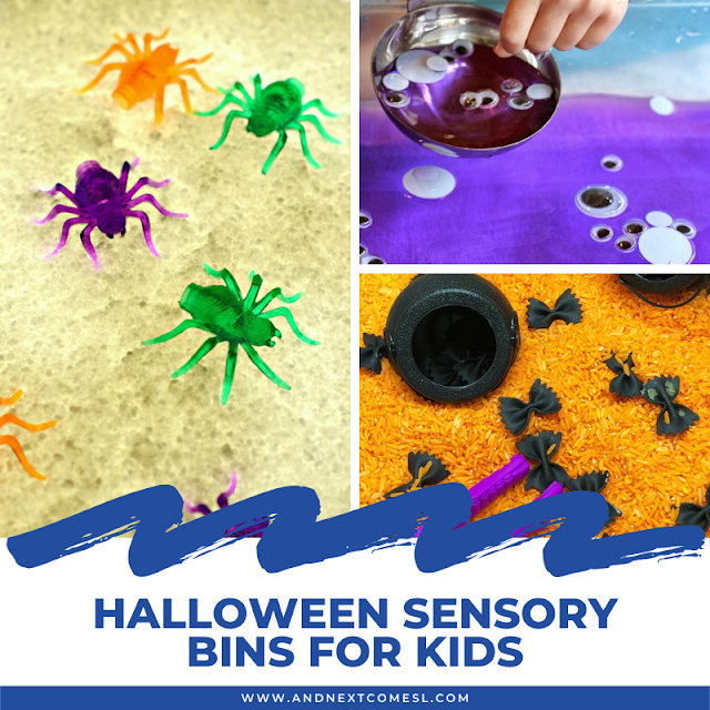 Halloween sensory bins for kids