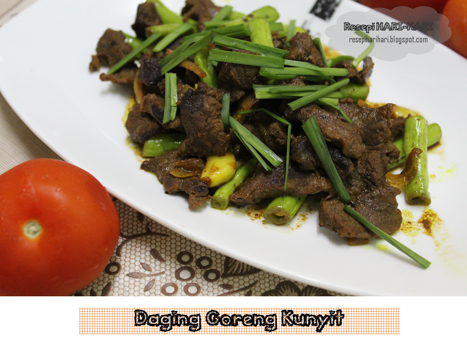 Recipes of Daily Cooking and Baking : Daging Goreng Kunyit