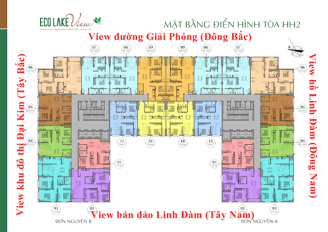 Mặt bằng tầng căn hộ điển hình Eco Lake View