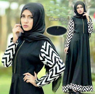 Model Baju Gamis Cantik Monochrome Style