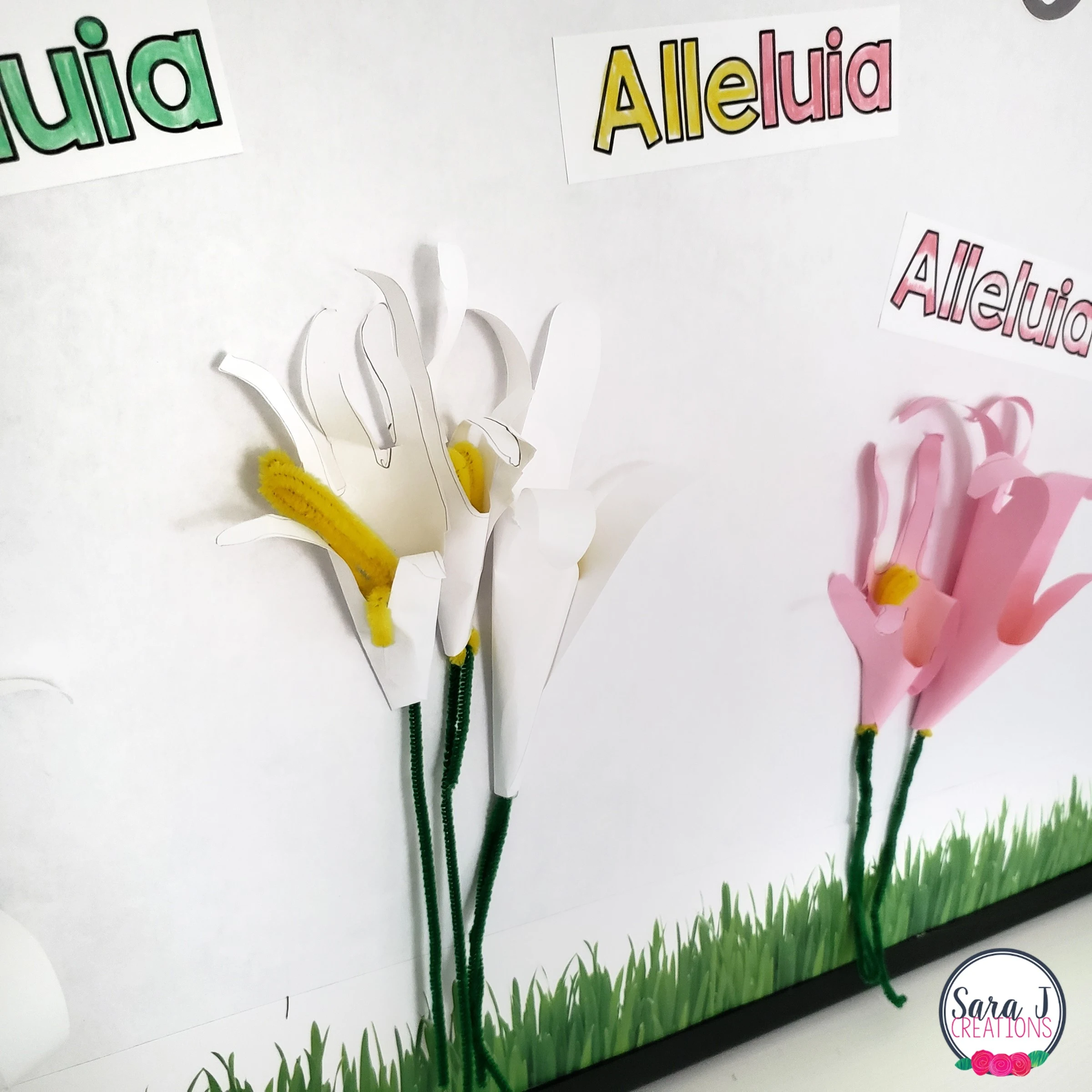Have students create handprint lilies for this Easter bulletin board to celebrate Jesus Christ!