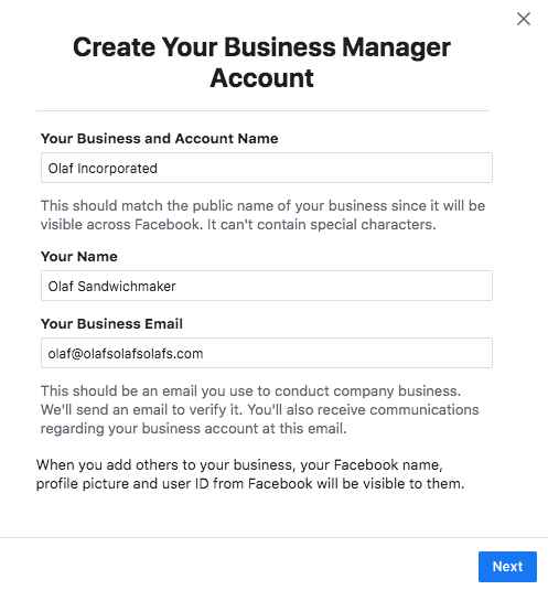 business facebook manager