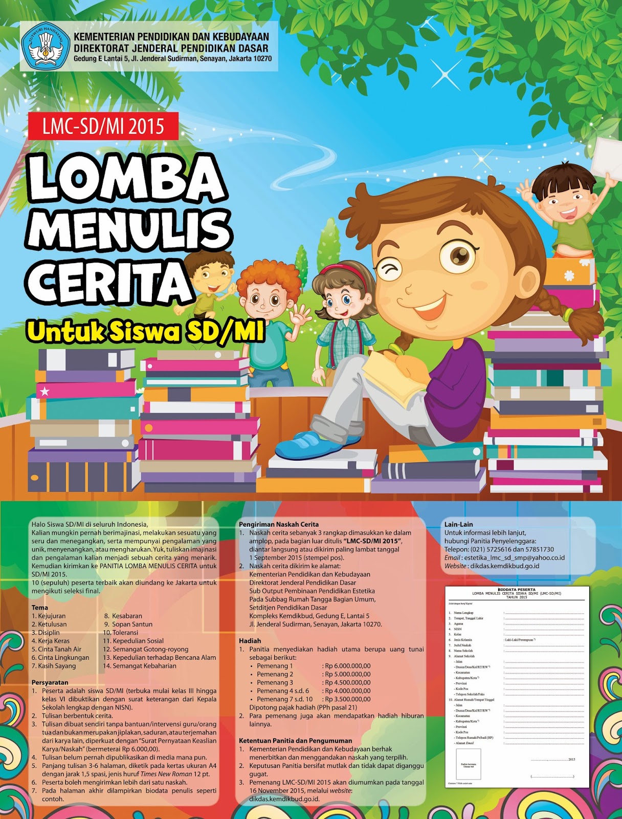 Untuk Siswa SD/MI, Lomba Menulis Cerita 2015