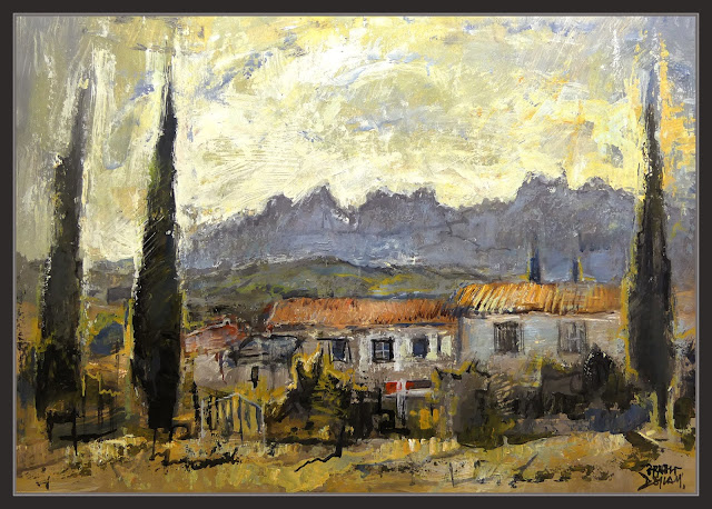 EL MARGANELL-MONTSERRAT-PINTURA-SOL-PAISATGES-COMARCA-BAGES-PINTOR-ERNEST DESCALS