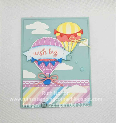 stampin up, lighter than air, hot air balloon