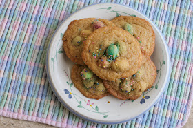Food Lust People Love: Never mind that Easter bunny left too many sweets. This recipe will turn that excess into buttery Easter Candy Cookies your whole family will love. For these cookies I used a mix of the peanut butter filled M&M eggs and the caramel filled M&Ms, which looked like eggs as well, though the packaging didn’t say that. It was an excellent combo!