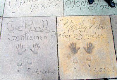 Marilyn Monroe and Jane Russell Hands grauman's chinese theatre hollywood walk of fame california