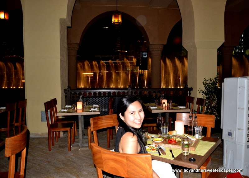 Lady at Serafina Italian Restaurant in Souk Al Bahar Dubai 