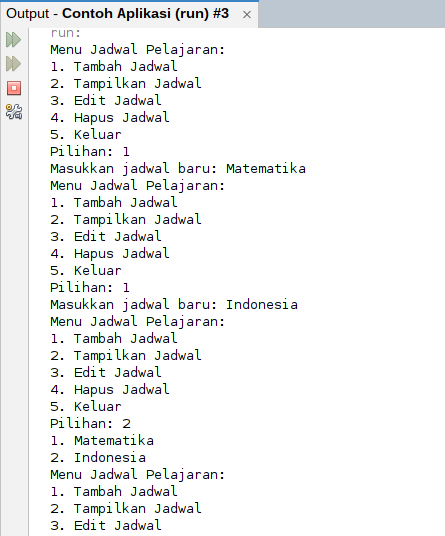 utorial Membuat Aplikasi Jadwal Pelajaran dengan Java Console