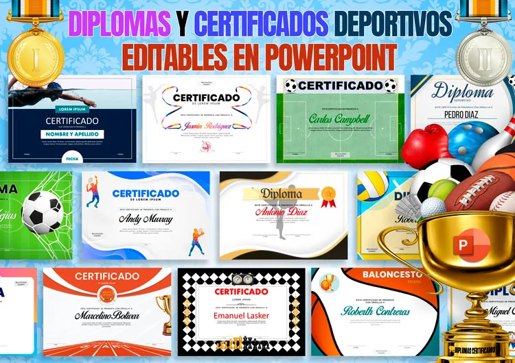 Plantillas de Diplomas y certificados deportivos para editar en PowerPoint gratis