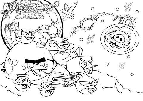 Bird Coloring Pages on Angry Birds Space Para Colorear